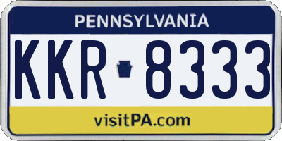 PA license plate KKR8333