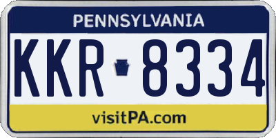 PA license plate KKR8334