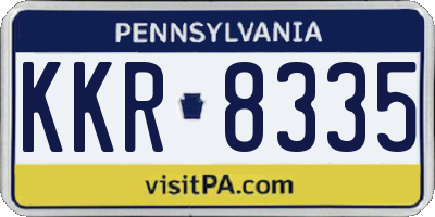 PA license plate KKR8335