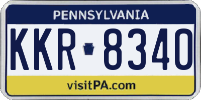 PA license plate KKR8340