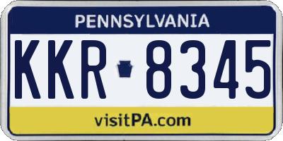 PA license plate KKR8345