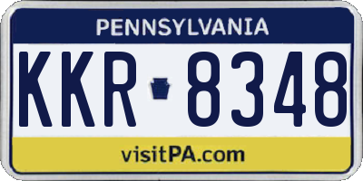 PA license plate KKR8348