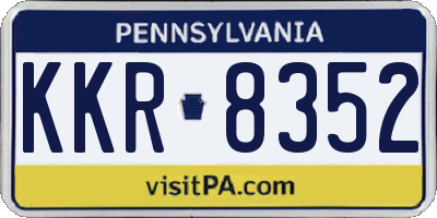 PA license plate KKR8352