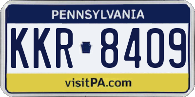 PA license plate KKR8409