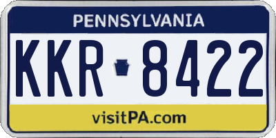 PA license plate KKR8422