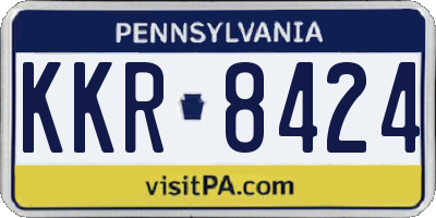PA license plate KKR8424