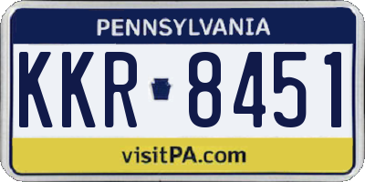 PA license plate KKR8451