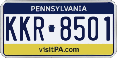 PA license plate KKR8501