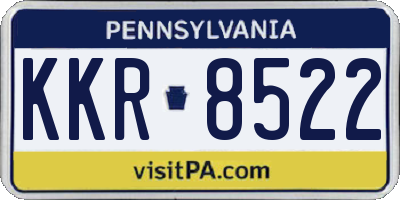 PA license plate KKR8522