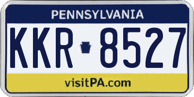 PA license plate KKR8527