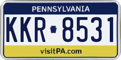 PA license plate KKR8531