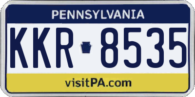 PA license plate KKR8535