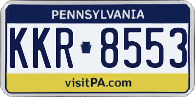PA license plate KKR8553