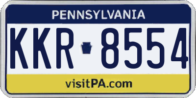 PA license plate KKR8554