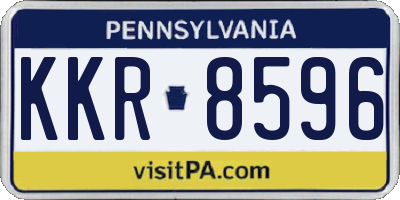 PA license plate KKR8596