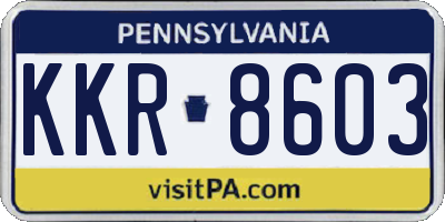 PA license plate KKR8603