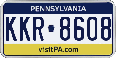 PA license plate KKR8608