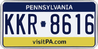PA license plate KKR8616