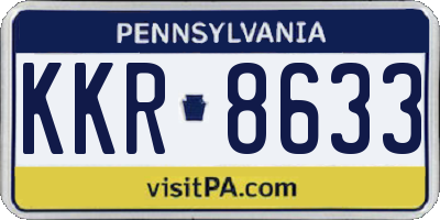 PA license plate KKR8633