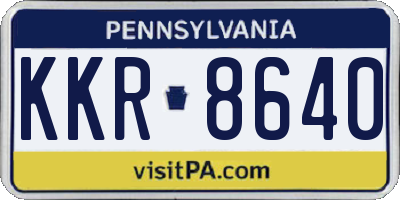 PA license plate KKR8640