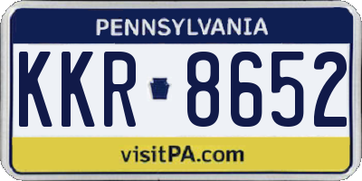 PA license plate KKR8652