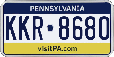 PA license plate KKR8680