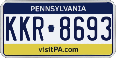 PA license plate KKR8693