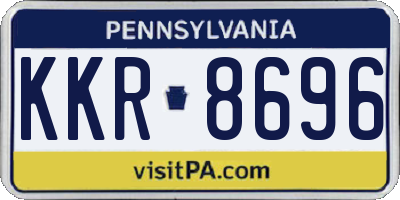 PA license plate KKR8696