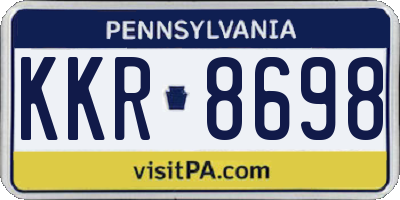 PA license plate KKR8698