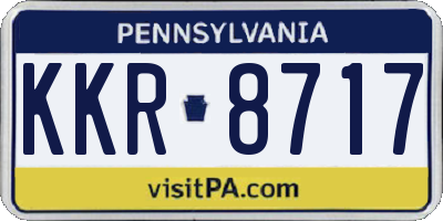 PA license plate KKR8717
