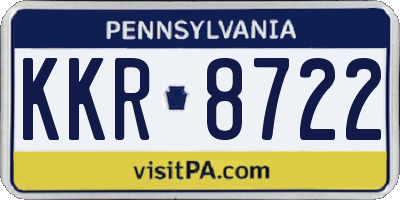PA license plate KKR8722