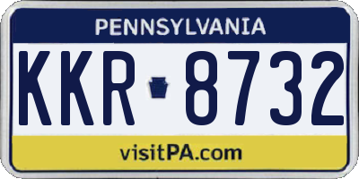 PA license plate KKR8732