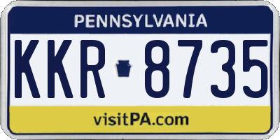 PA license plate KKR8735