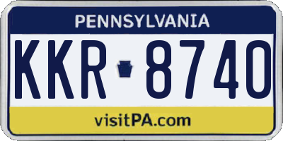 PA license plate KKR8740