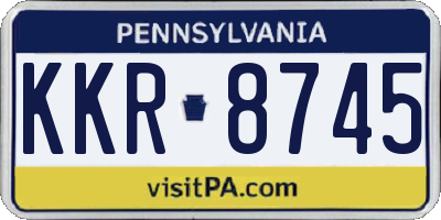 PA license plate KKR8745