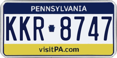 PA license plate KKR8747
