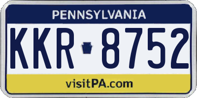 PA license plate KKR8752