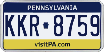 PA license plate KKR8759