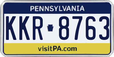 PA license plate KKR8763