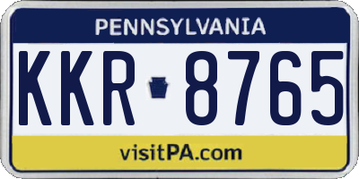 PA license plate KKR8765