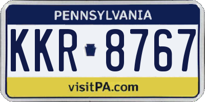 PA license plate KKR8767