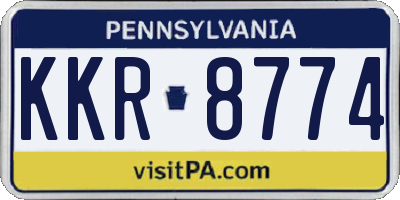 PA license plate KKR8774