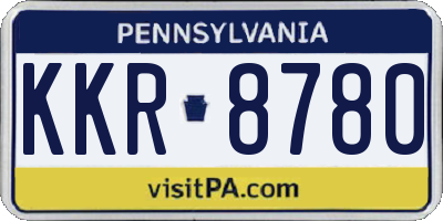 PA license plate KKR8780