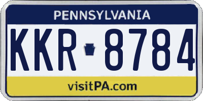 PA license plate KKR8784