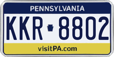 PA license plate KKR8802