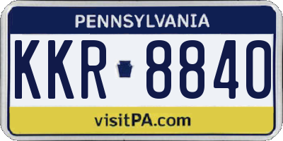 PA license plate KKR8840