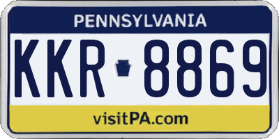 PA license plate KKR8869