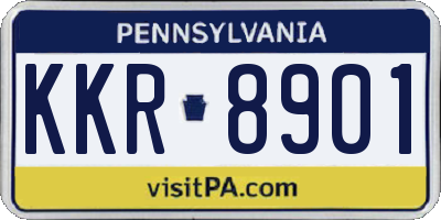 PA license plate KKR8901