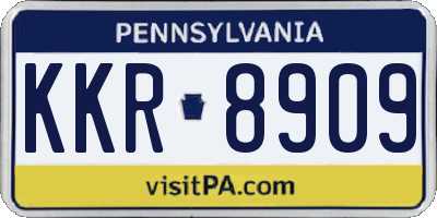 PA license plate KKR8909