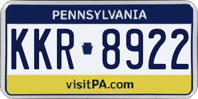 PA license plate KKR8922